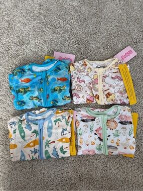Posh Tot Baby Bamboo Zipper Romper Bundle 12-18M